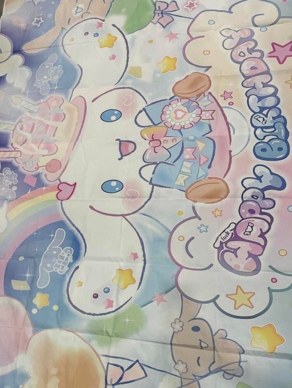Sanrio Cinnamoroll Happy Birthday Backdrop 5x6 Kawaii Party Decor Pastel White